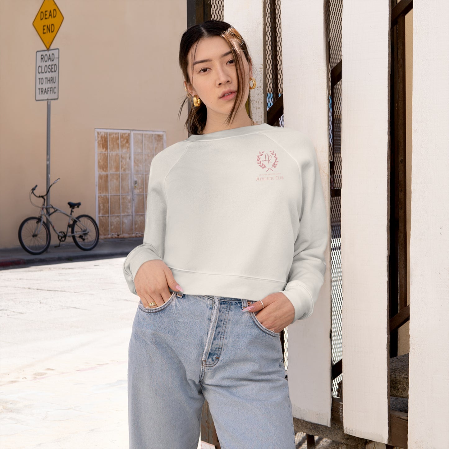 Women’s Cropped Pullover  | Athletic Club | Athleisure Sportswear | Peach