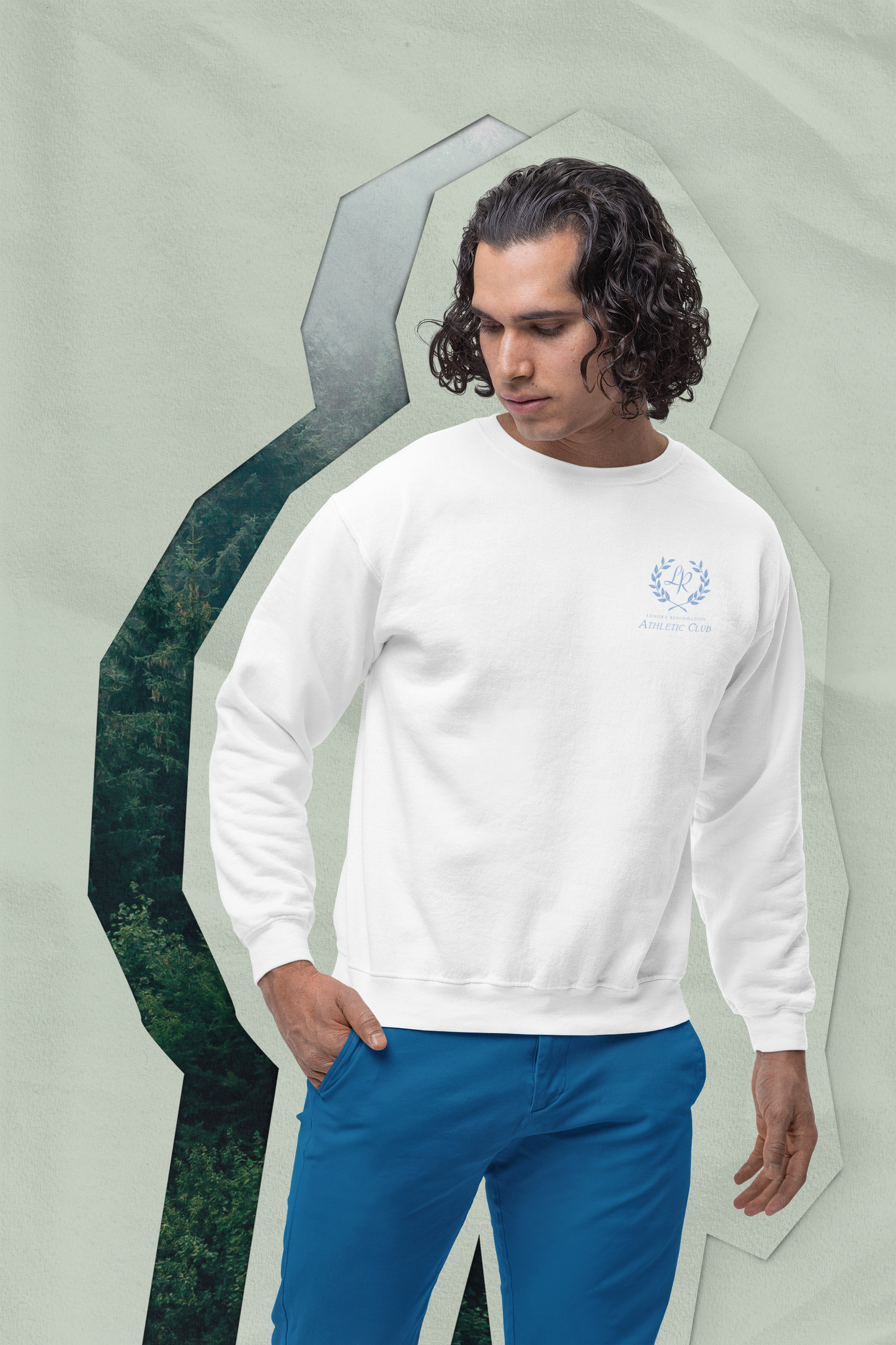 Unisex Sweatshirt | Athletic Club | Basic Essentials | Skyblue
